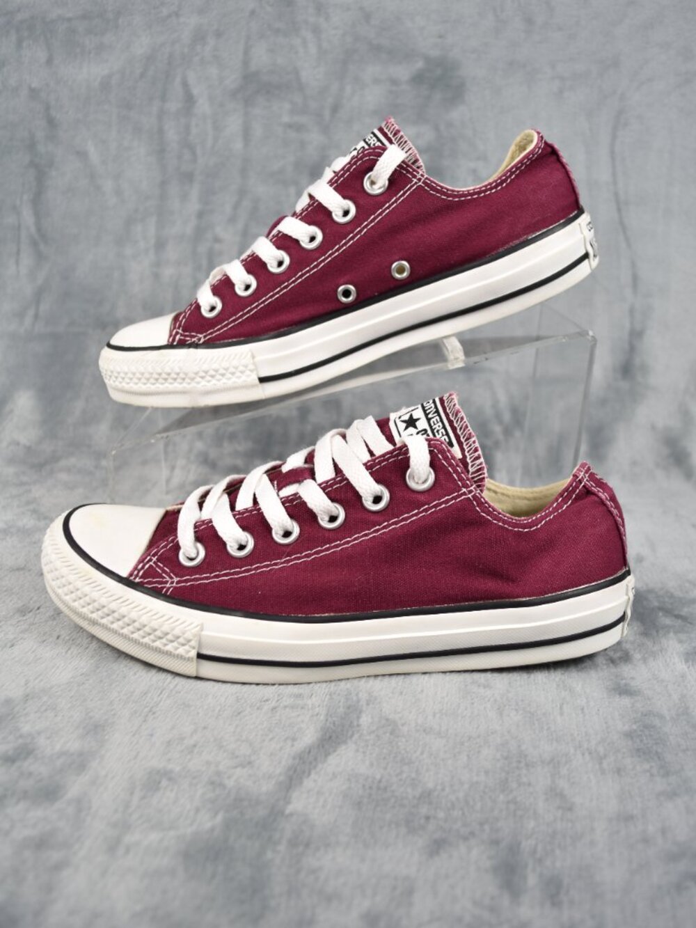 Converse Chuck Taylor All Star Burgundy Low Top Skate Shoes Women Size 7 - Picture 3 of 9